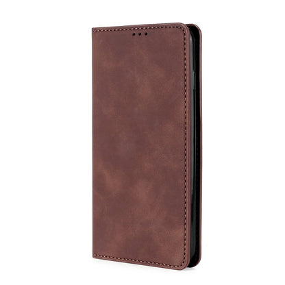 For Blackview A70 Skin Feel Magnetic Horizontal Flip Leather Phone Case(Dark Brown) - More Brand by buy2fix | Online Shopping UK | buy2fix