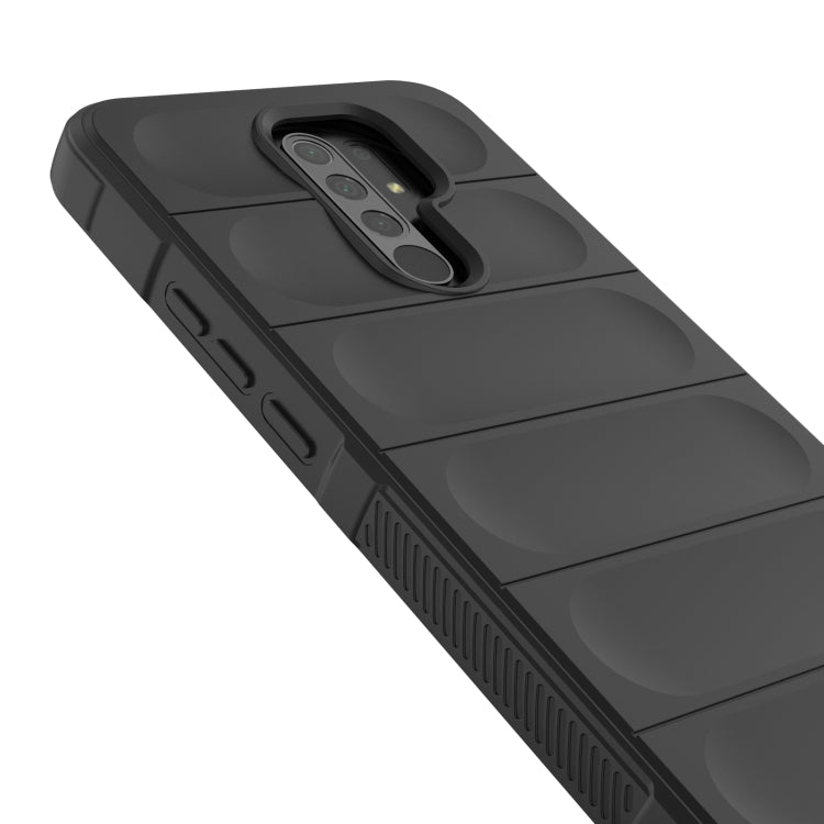 For Xiaomi Redmi 9 Magic Shield TPU + Flannel Phone Case(Black) - Xiaomi Cases by buy2fix | Online Shopping UK | buy2fix