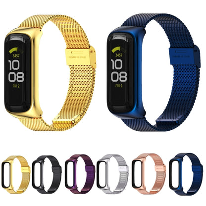 For Samsung Galaxy Fit 2 MIJOBS Milan Buckle Stainless Steel Watch Band(Blue) - Watch Bands by MIJOBS | Online Shopping UK | buy2fix