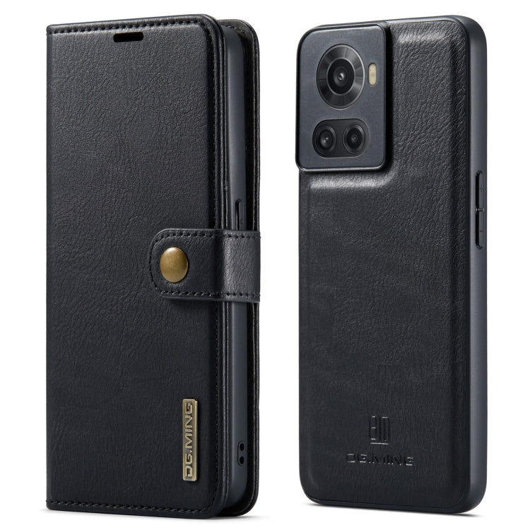 For OnePlus Ace & 10R DG.MING Crazy Horse Texture Detachable Magnetic Leather Phone Case(Black) - OnePlus Cases by DG.MING | Online Shopping UK | buy2fix