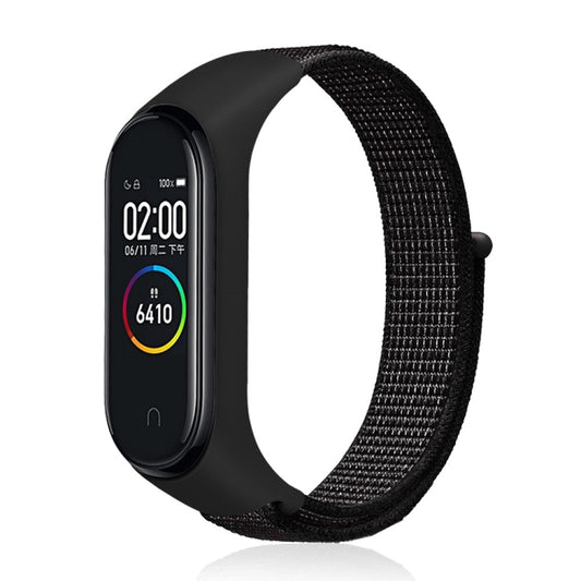 For Xiaomi Mi Band 7 Nylon Weave Watch Band(Reflective Black) - Watch Bands by buy2fix | Online Shopping UK | buy2fix