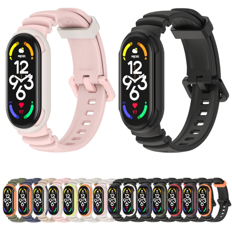 For Xiaomi Mi Band 5 / 6 / 7 MIJOBS GS Unibody Two-color Watch Band(Warm Grey Pink) - Watch Bands by MIJOBS | Online Shopping UK | buy2fix