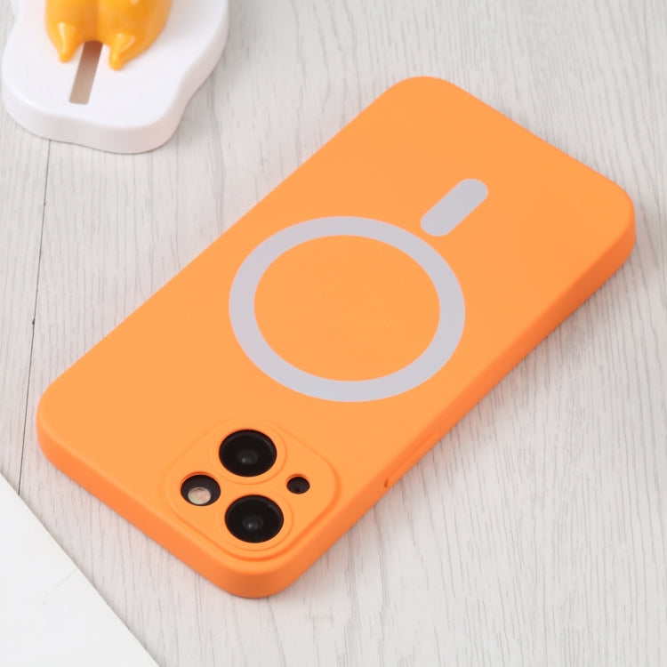 For iPhone 14 Plus Liquid Silicone Magsafe Phone Case (Orange) - iPhone 14 Plus Cases by buy2fix | Online Shopping UK | buy2fix