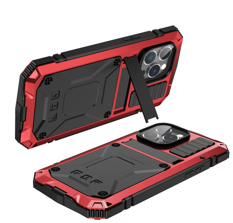 For iPhone 14 Pro Max R-JUST Shockproof Waterproof Dust-proof Case with Holder (Red) - iPhone 14 Pro Max Cases by R-JUST | Online Shopping UK | buy2fix