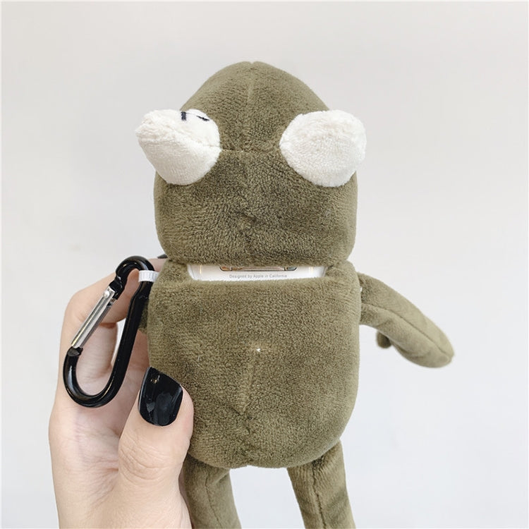 For AirPods 1 / 2 Plush Cute Frog Doll Headphone Protective Case with Hook - For AirPods 1/2 by buy2fix | Online Shopping UK | buy2fix