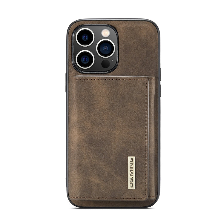 For iPhone 14 Pro DG.MING M1 Series 3-Fold Multi Card Wallet Leather Case(Coffee) - iPhone 14 Pro Cases by DG.MING | Online Shopping UK | buy2fix