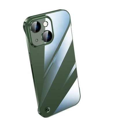 For iPhone 14 Electroplating Frameless Clear PC Phone Case(Green) - iPhone 14 Cases by buy2fix | Online Shopping UK | buy2fix