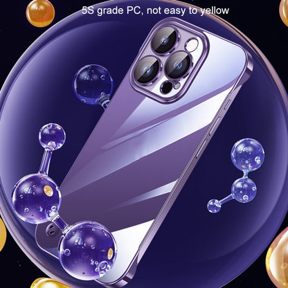 For iPhone 13 Electroplating Frameless Clear PC Phone Case(Purple) - iPhone 13 Cases by buy2fix | Online Shopping UK | buy2fix