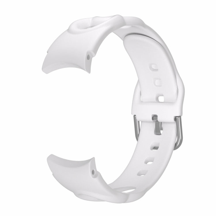 For Samsung Galaxy Watch 5 40mm / 44mm Hollowed Double Loop Silicone Watch Band(White) - Watch Bands by buy2fix | Online Shopping UK | buy2fix