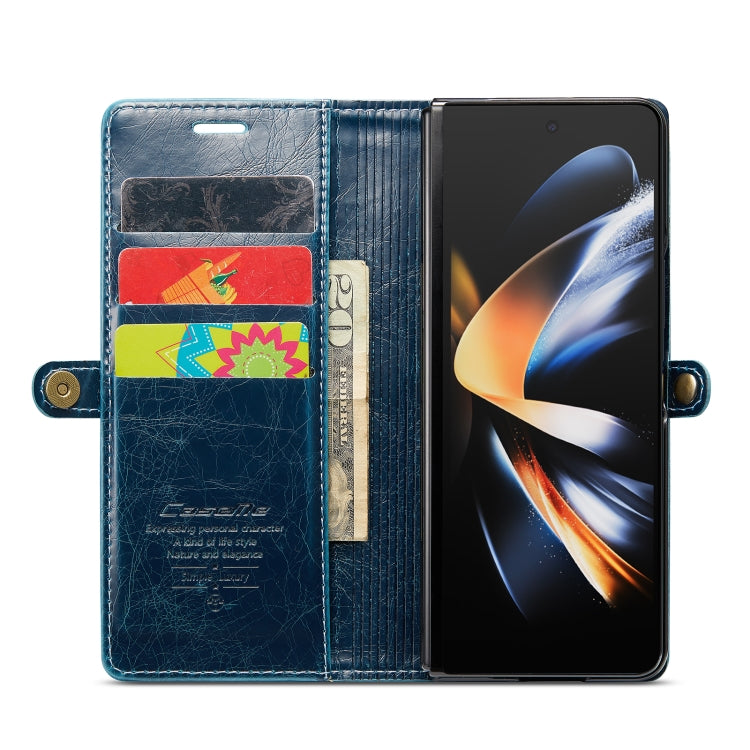 For Samsung Galaxy Z Fold4 CaseMe 003 Crazy Horse Texture Leather Phone Case(Blue) - Galaxy Z Fold4 5G Cases by CaseMe | Online Shopping UK | buy2fix