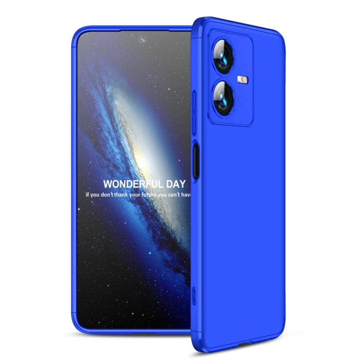 For vivo Y22 / Y22s GKK Three Stage Splicing Full Coverage PC Phone Case(Blue) - vivo Cases by GKK | Online Shopping UK | buy2fix