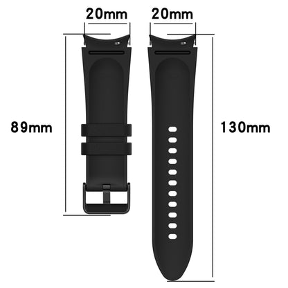 For Samsung Galaxy Watch5 44mm / 40mm Silicone Leather Black Buckle Watch Band, Size:L(Red) - Watch Bands by buy2fix | Online Shopping UK | buy2fix