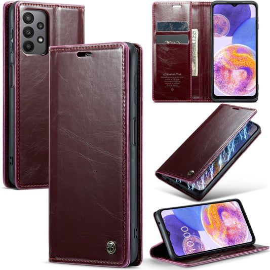 For Samsung Galaxy A23 / M23 CaseMe 003 Crazy Horse Texture Leather Phone Case(Wine Red) - Galaxy Phone Cases by CaseMe | Online Shopping UK | buy2fix