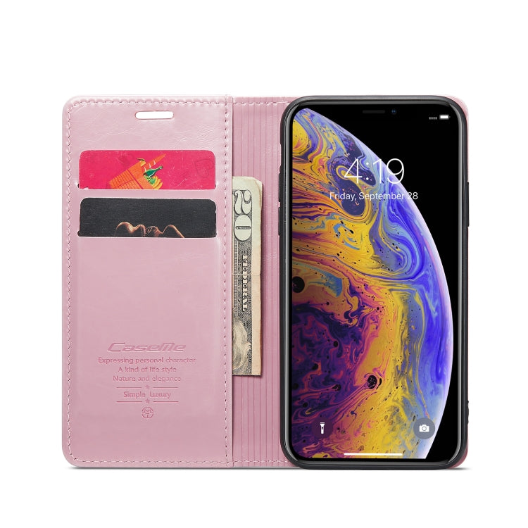 For iPhone XS Max CaseMe 003 Crazy Horse Texture Leather Phone Case(Rose Gold) - More iPhone Cases by CaseMe | Online Shopping UK | buy2fix