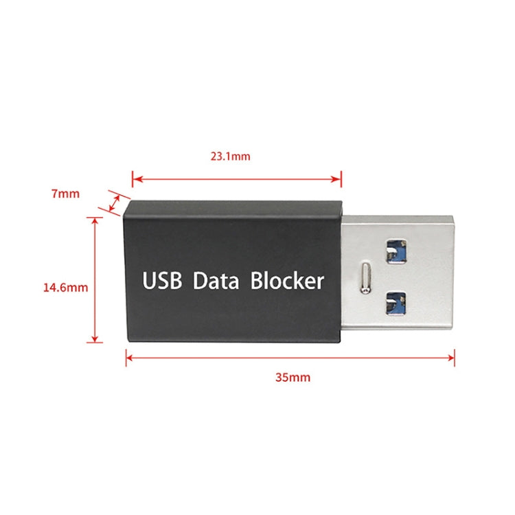 GEM02 USB Data Blocker Charging Connector(Black) - Converter & Adapter by buy2fix | Online Shopping UK | buy2fix