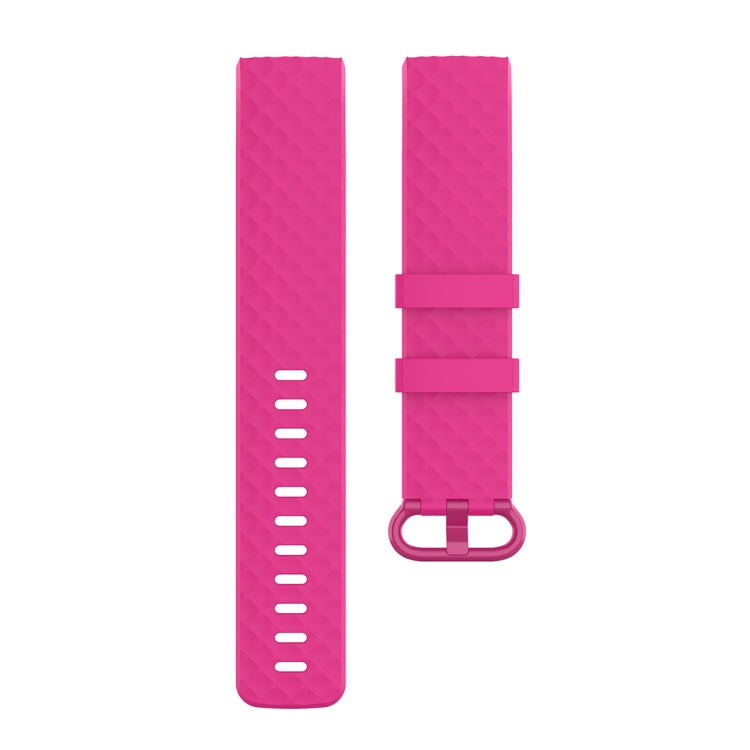 Color Buckle TPU Wrist Strap Watch Band for Fitbit Charge 4 / Charge 3 / Charge 3 SE, Size: S(Rose Red) - Watch Bands by buy2fix | Online Shopping UK | buy2fix