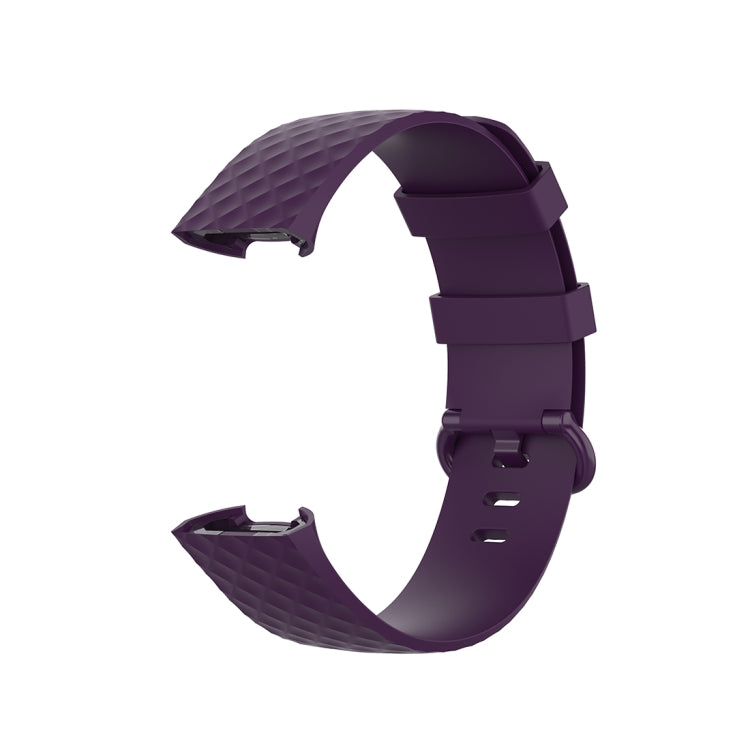 Color Buckle TPU Wrist Strap Watch Band for Fitbit Charge 4 / Charge 3 / Charge 3 SE, Size: L(Dark Purple) - Watch Bands by buy2fix | Online Shopping UK | buy2fix