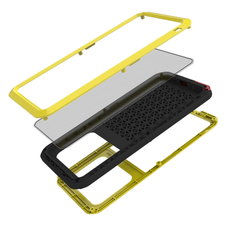 For Galaxy A71 LOVE MEI Metal Shockproof Waterproof Dustproof Protective Case(Yellow) - Galaxy Phone Cases by LOVE MEI | Online Shopping UK | buy2fix