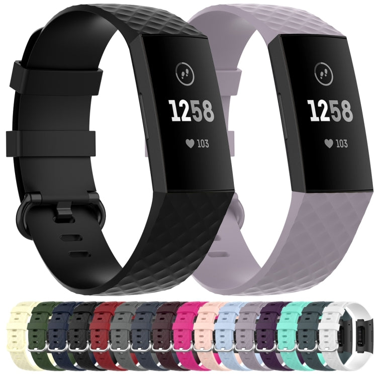 18mm Silver Color Buckle TPU Wrist Strap Watch Band for Fitbit Charge 4 / Charge 3 / Charge 3 SE, Size: S(Light Purple) - Watch Bands by buy2fix | Online Shopping UK | buy2fix