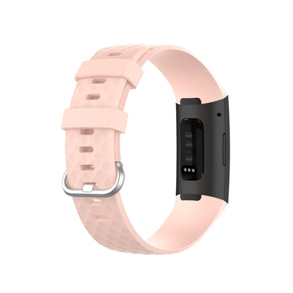 18mm Silver Color Buckle TPU Wrist Strap Watch Band for Fitbit Charge 4 / Charge 3 / Charge 3 SE, Size: L(Light Pink) - Watch Bands by buy2fix | Online Shopping UK | buy2fix