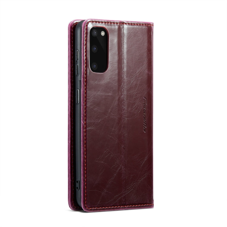 For Samsung Galaxy S20 CaseMe 003 Crazy Horse Texture Leather Phone Case(Wine Red) - Galaxy Phone Cases by CaseMe | Online Shopping UK | buy2fix