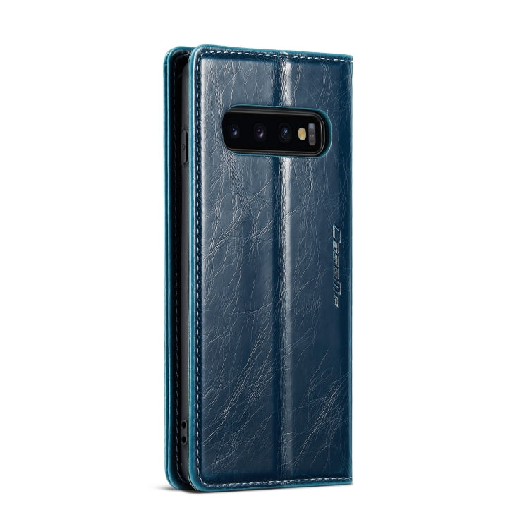 For Samsung Galaxy S10+ CaseMe 003 Crazy Horse Texture Leather Phone Case(Blue) - Galaxy Phone Cases by CaseMe | Online Shopping UK | buy2fix