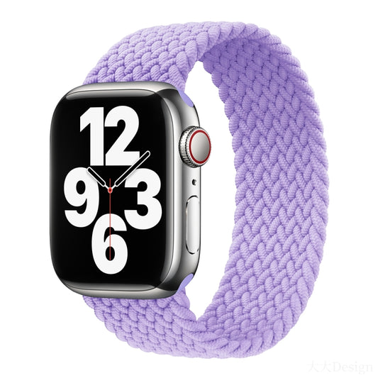 Nylon Single-turn Braided Watch Band For Apple Watch Ultra 49mm / Series 8&7 45mm / SE 2&6&SE&5&4 44mm / 3&2&1 42mm, Length:155mm(Lavender) - Watch Bands by buy2fix | Online Shopping UK | buy2fix