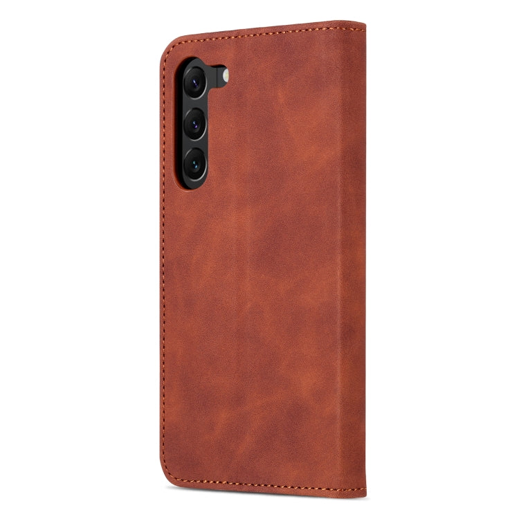 For Samsung Galaxy S23+ 5G AZNS Skin Feel Calf Texture Flip Leather Phone Case(Brown) - Galaxy S23+ 5G Cases by AZNS | Online Shopping UK | buy2fix