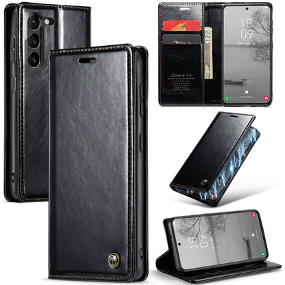 For Samsung Galaxy S23+ 5G CaseMe 003 Crazy Horse Texture Leather Phone Case(Black) - Galaxy S23+ 5G Cases by CaseMe | Online Shopping UK | buy2fix