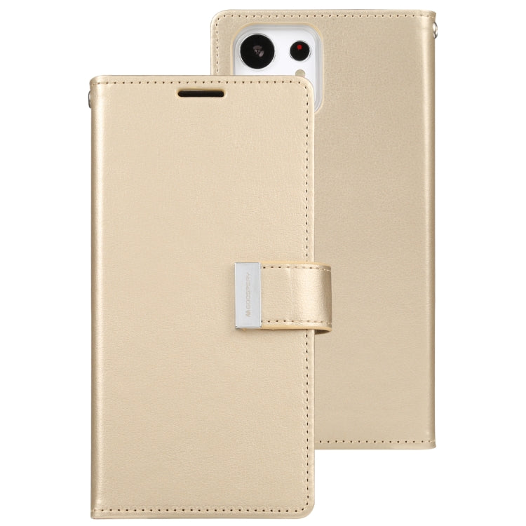 For Samsung Galaxy S23 Ultra 5G GOOSPERY RICH DIARY Crazy Horse Texture Leather Phone Case(Gold) - Galaxy S23 Ultra 5G Cases by GOOSPERY | Online Shopping UK | buy2fix