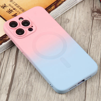 For iPhone 13 Liquid TPU Silicone Gradient MagSafe Phone Case(Pink Blue) - iPhone 13 Cases by buy2fix | Online Shopping UK | buy2fix