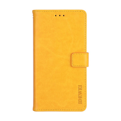 For Blackview R7 idewei Crazy Horse Texture Horizontal Flip Leather Case with Holder & Card Slots & Wallet(Yellow) - More Brand by idewei | Online Shopping UK | buy2fix