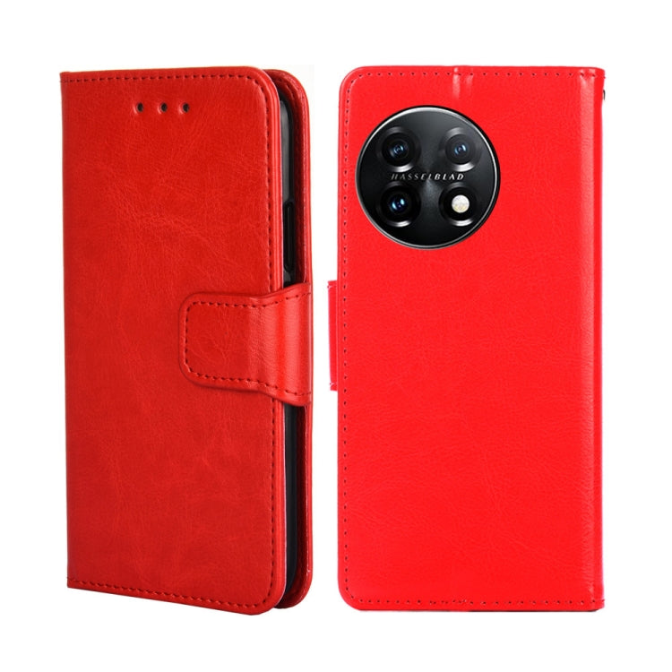 For OnePlus 11 Crystal Texture Leather Phone Case(Red) - OnePlus Cases by buy2fix | Online Shopping UK | buy2fix