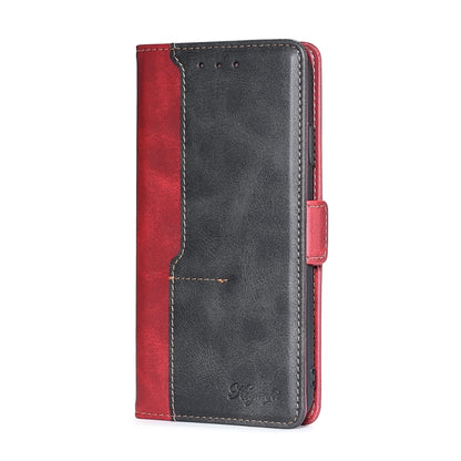 For OnePlus 11 Contrast Color Side Buckle Leather Phone Case(Red + Black) - OnePlus Cases by buy2fix | Online Shopping UK | buy2fix