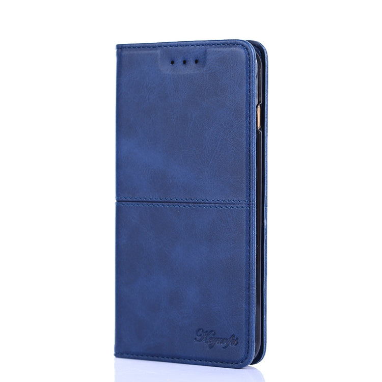 For OnePlus 11 Cow Texture Magnetic Horizontal Flip Leather Phone Case(Blue) - OnePlus Cases by buy2fix | Online Shopping UK | buy2fix