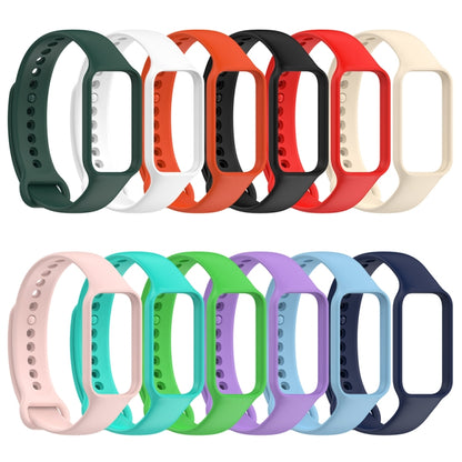 For Redmi Band 2 Solid Color Silicone Integrated Watch Band(White) - Watch Bands by buy2fix | Online Shopping UK | buy2fix