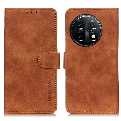 For OnePlus 11 5G KHAZNEH Retro Texture Flip Leather Phone Case(Brown) - OnePlus Cases by buy2fix | Online Shopping UK | buy2fix