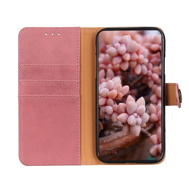 For OnePlus 11 5G KHAZNEH Cowhide Texture Flip Leather Phone Case(Pink) - OnePlus Cases by buy2fix | Online Shopping UK | buy2fix