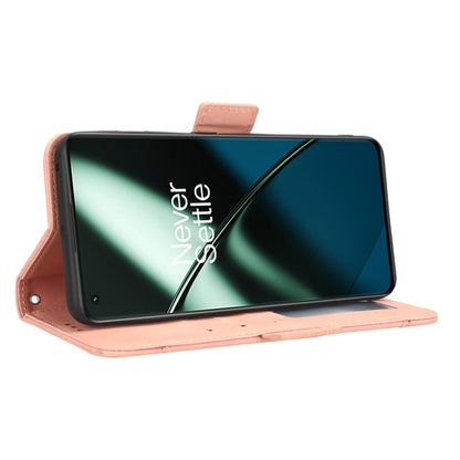 For OnePlus 11 5G Skin Feel Calf Texture Card Slots Leather Phone Case(Pink) - OnePlus Cases by buy2fix | Online Shopping UK | buy2fix