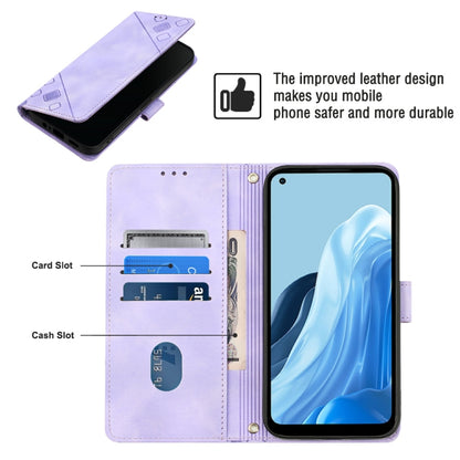 For OPPO Reno7 5G Foreign / Find X5 Lite Skin-feel Embossed Leather Phone Case(Light Purple) - OPPO Cases by buy2fix | Online Shopping UK | buy2fix