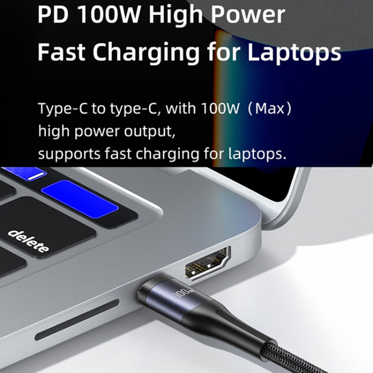 USAMS US-SJ600 U83 PD100W 3 in 1 Aluminum Alloy Transparent Digital Display Fast Charging Cable,Cable Length: 1.2m(Black) - Multifunction Cable by USAMS | Online Shopping UK | buy2fix