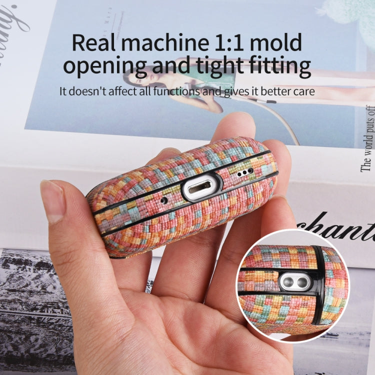 For AirPods Pro 2 PC Woven Leather Skin Earphone Case(Colorful) - For AirPods Pro 2 by buy2fix | Online Shopping UK | buy2fix