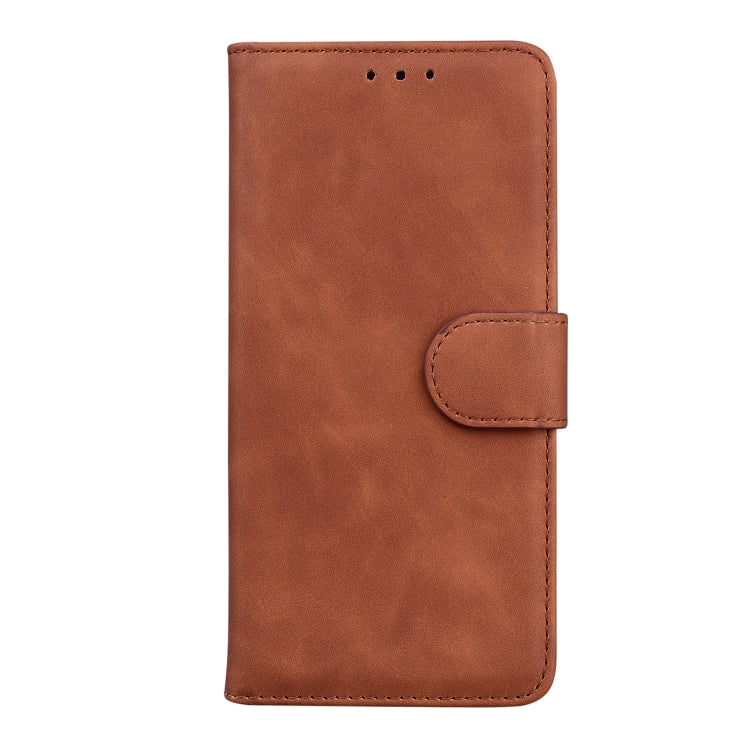 For OnePlus 11 Skin Feel Pure Color Flip Leather Phone Case(Brown) - OnePlus Cases by buy2fix | Online Shopping UK | buy2fix