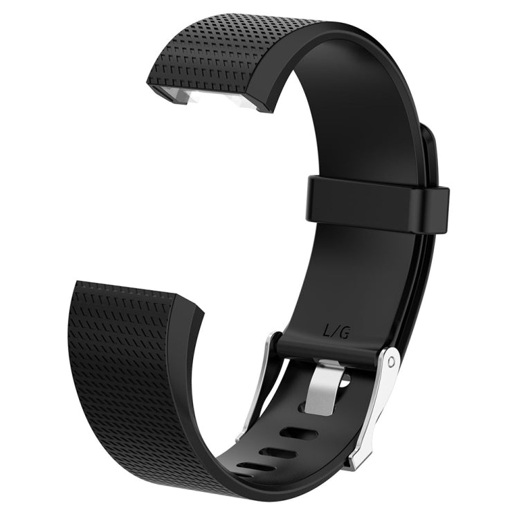For Fitbit Charge 2 Common Texture Silicone  Watch Band with Buckle, Size:S(Light Grey) - Watch Bands by buy2fix | Online Shopping UK | buy2fix