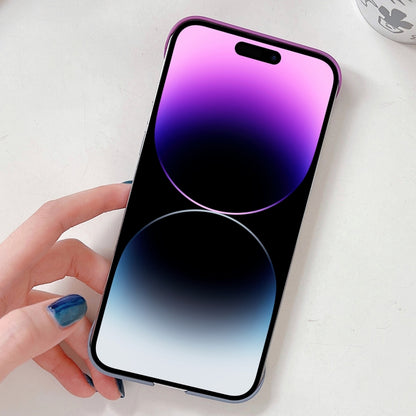 For iPhone 12 Pro Frameless Skin Feel Gradient Phone Case(Dark Purple + Grey) - iPhone 12 / 12 Pro Cases by buy2fix | Online Shopping UK | buy2fix