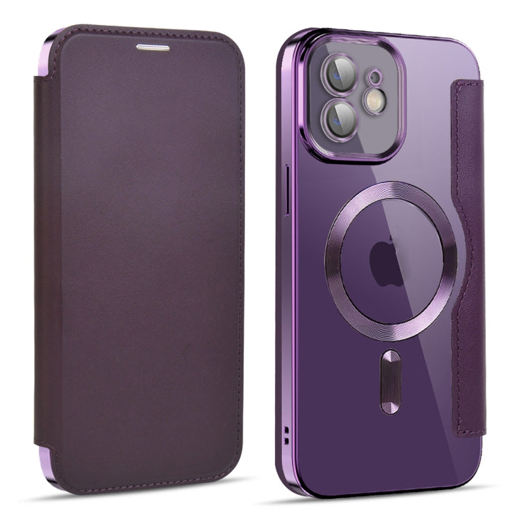 For iPhone 11 MagSafe Magnetic RFID Anti-theft Leather Phone Case(Dark Purple) - iPhone 11 Cases by buy2fix | Online Shopping UK | buy2fix