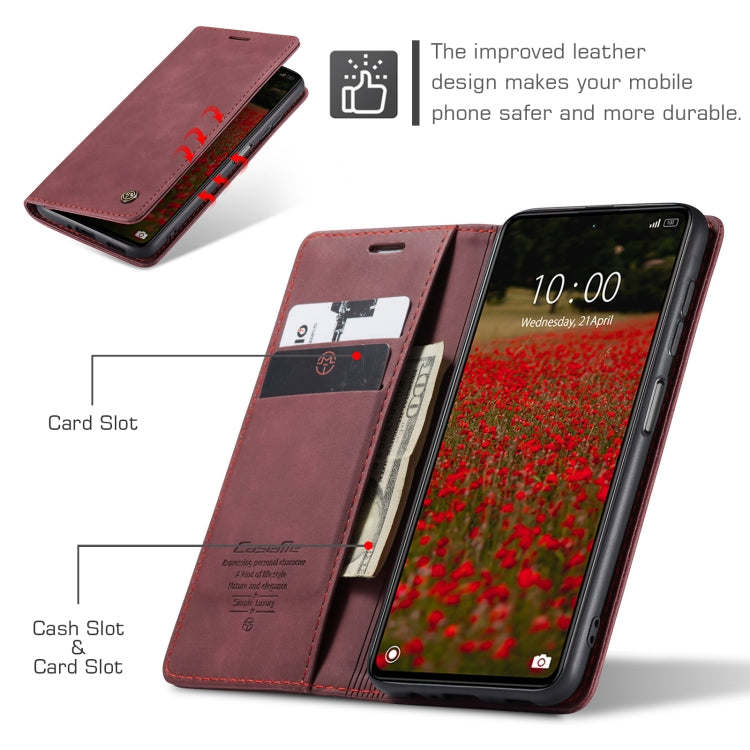 For Xiaomi Redmi Note 12 Pro 5G / Poco X5 Pro CaseMe 013 Multifunctional Horizontal Flip Leather Phone Case(Wine Red) - Xiaomi Cases by CaseMe | Online Shopping UK | buy2fix