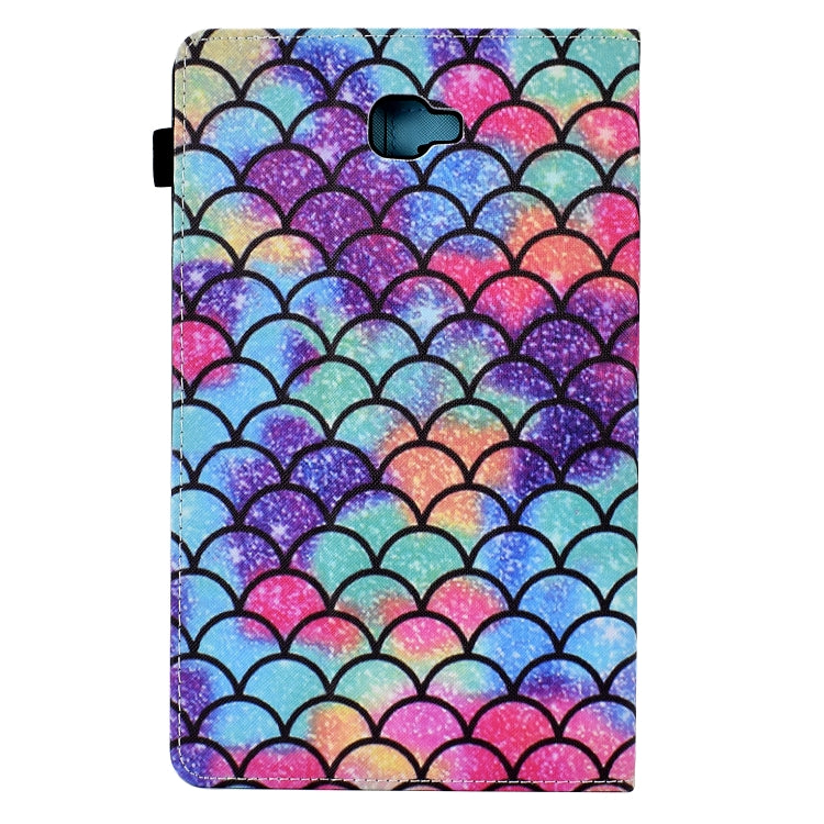 For Samsung Galaxy Tab A 10.1 2016 T580 Colored Drawing Stitching Elastic Band Leather Smart Tablet Case(Wavy Pattern) - Tab A 10.1 by buy2fix | Online Shopping UK | buy2fix