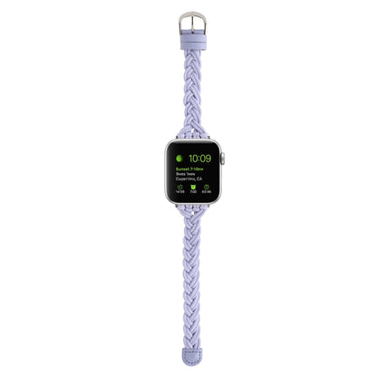 Single Elastic Nylon Braid Watch Band For Apple Watch Ultra 49mm&Watch Ultra 2 49mm / Series 9&8&7 45mm / SE 3&SE 2&6&SE&5&4 44mm / 3&2&1 42mm(Purple) - Watch Bands by buy2fix | Online Shopping UK | buy2fix