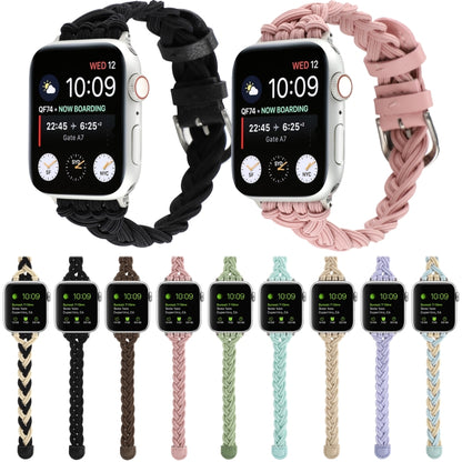 Single Elastic Nylon Braid Watch Band For Apple Watch Ultra 49mm&Watch Ultra 2 49mm / Series 9&8&7 45mm / SE 3&SE 2&6&SE&5&4 44mm / 3&2&1 42mm(Purple) - Watch Bands by buy2fix | Online Shopping UK | buy2fix